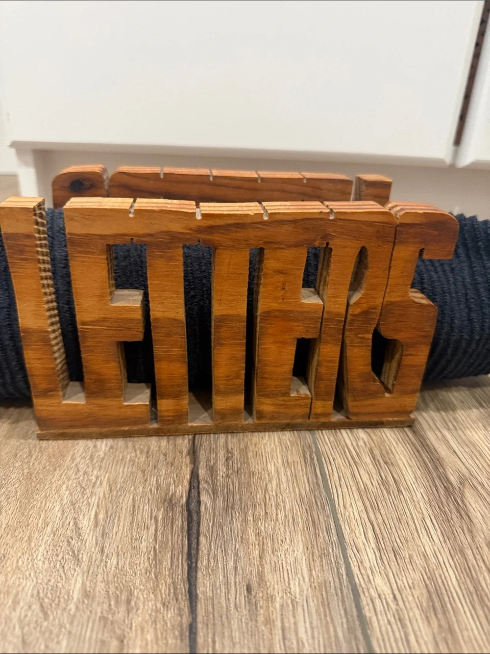 Wooden Letters 'LETTERS' Decorative Sign - Brown Vintage